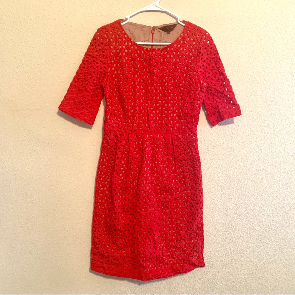 Great Plains Elbow Sleeve Crochet Dress